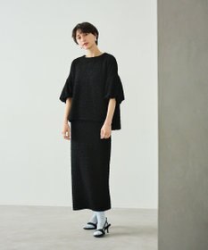 #Newans 【金子綾さんインスタライブご紹介アイテム】【洗える/セットアップ可能】ふくれジャガード パフスリーブブラウス