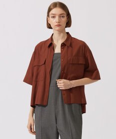 ICB 【洗える】T/Rドライリネン クロップドシャツ