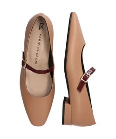 INTER-CHAUSSURES 【FABIO RUSCONI】スクエアトウワンストラップパンプス