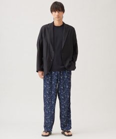 UNFILO MENS ボタニカルプリント イージーテーパードパンツ