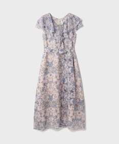 GRACE CONTINENTAL サラサプリントフリルカラーワンピース