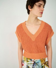 GRACE CONTINENTAL カノコショートニットトップ