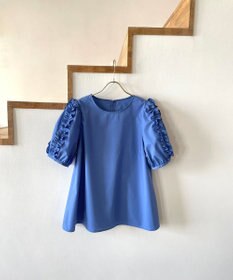 Feroux 【洗える】袖フリルチュニック ブラウス