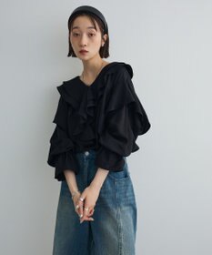 Green Parks ビッグカラーフリルブラウス