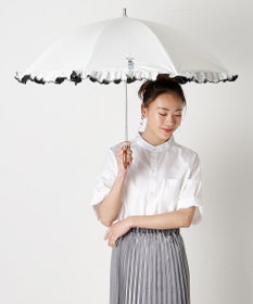 MOONBAT 【WEB限定】POLO RALPH LAUREN（ポロ ラルフローレン）晴雨兼用日傘 長傘 ワンポイントベア刺繍 フリル 一級遮光 遮熱 UV