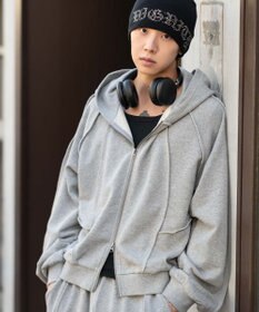 WEGO 【ユニセックス着用ITEM/MLサイズ展開】スウィッチングZIPパーカー