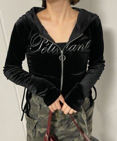 WEGO サイドドロストベロアパーカー