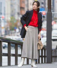 自由区 【洗える】ウールミラノハイネック ニット