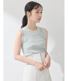 earth music&ecology ノースリーブラインニットプルオーバー