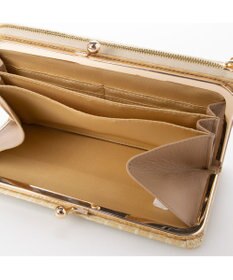 LA BAGAGERIE クロコ型押しエナメル 長財布（がま口）