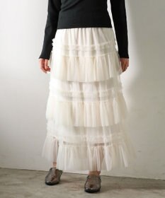 Green Parks ・ＥＬＥＮＣＡＲＥ　ＤＵＥチュールフリルティアードスカー