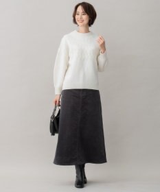 自由区 【洗える】リブレスコール ロングスカート