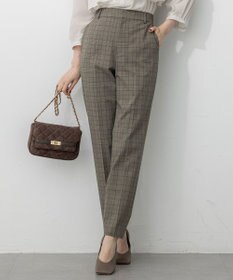 23区 【洗える】ドライ2WAYストレッチ チェック テーパード パンツ