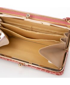 LA BAGAGERIE クロコ型押しエナメル 長財布（がま口）