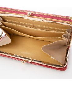 LA BAGAGERIE クロコ型押しエナメル 長財布（がま口）