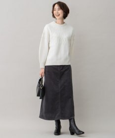 自由区 【洗える】リブレスコール ロングスカート