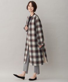 自由区 【リバーシブル】ウールリバー ノーカラーロングコート