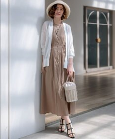 23区 シャイニーシアー フロントオープン カーディガン