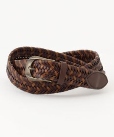 JOSEPH ABBOUD 【伸びる/日本製】レザーメッシュ ベルト