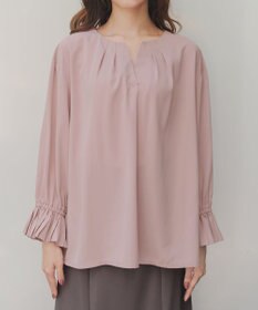 Tiaclasse L 【洗える】プリーツスリーブブラウス