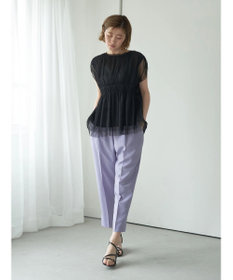 YECCA VECCA チュールギャザーブラウス