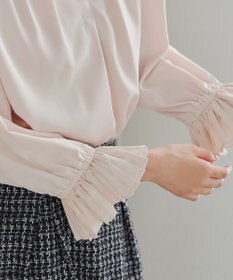 Tiaclasse L 【洗える】プリーツスリーブブラウス