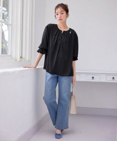 Tiaclasse L 【洗える】プリーツスリーブブラウス