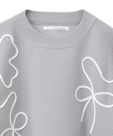 Green Parks ・ＥＬＥＮＣＡＲＥ　ＤＵＥ　ライン刺繍５分袖ニット