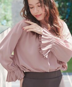 Tiaclasse L 【洗える】プリーツスリーブブラウス