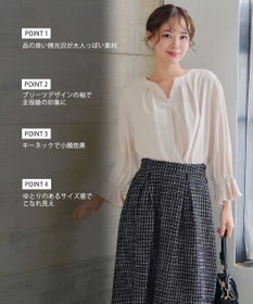 Tiaclasse L 【洗える】プリーツスリーブブラウス