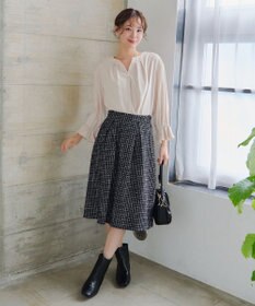 Tiaclasse L 【洗える】プリーツスリーブブラウス