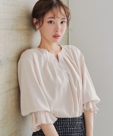 Tiaclasse L 【洗える】プリーツスリーブブラウス