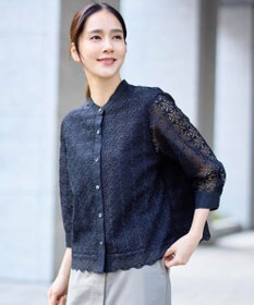 自由区 S 【カタログ掲載】ジオメトリックレース ブラウス