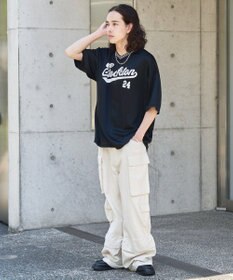 WEGO 【ユニセックス着用ITEM/2点セットネックレス付き/MLサイズ展開】アクセ付きラインリブメッシュプルオーバー