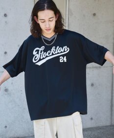 WEGO 【ユニセックス着用ITEM/2点セットネックレス付き/MLサイズ展開】アクセ付きラインリブメッシュプルオーバー