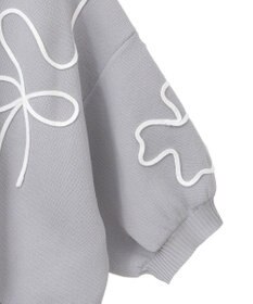 Green Parks ・ＥＬＥＮＣＡＲＥ　ＤＵＥ　ライン刺繍５分袖ニット