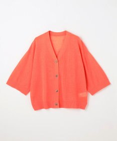 ANY リネンブレンドハーフスリーブカーディガン