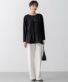 23区 【洗える】シアータフタ コンビ カットソー