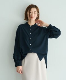 YECCA VECCA 2way裾アレンジパール釦ブラウス