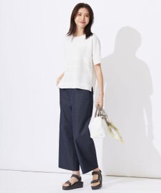 J.PRESS LADIES 【洗える・吸水速乾】麻シェルドライ セミワイド パンツ