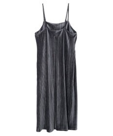 earth music&ecology ベロアプリーツキャミワンピース