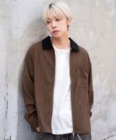 WEGO 【ユニセックス着用ITEM/MLサイズ展開】コーデュロイシャツジャケット