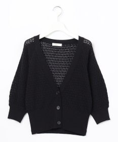 Feroux 【洗える】透かし編み カーディガン