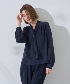 YECCA VECCA スカーフリング付きボウタイブラウス