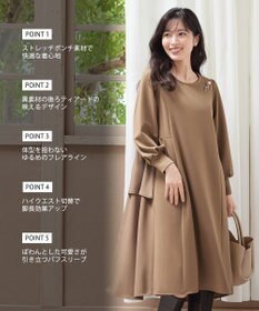 Tiaclasse L 【洗える】ドッキングティアードワンピース