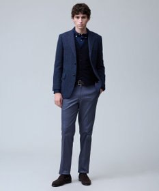 J.PRESS MEN 洗練されたシルエットと機能美【ストレッチ】トリコチン ステムテーパードパンツ