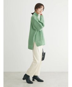 Green Parks ｍｏｋｏモール畦ニット前後差プルオーバー