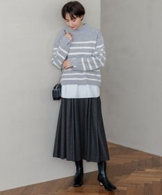 23区 S 【Oggi2月号掲載/洗える】ウールカシミヤ ボーダー ニット