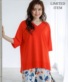 23区 L 【先行予約/WEB&一部店舗限定カラーあり/Lサイズ限定】レーヨンポリエステルストレッチ Vネック ニット