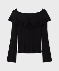 GRACE CONTINENTAL オフショルフリルニットトップ